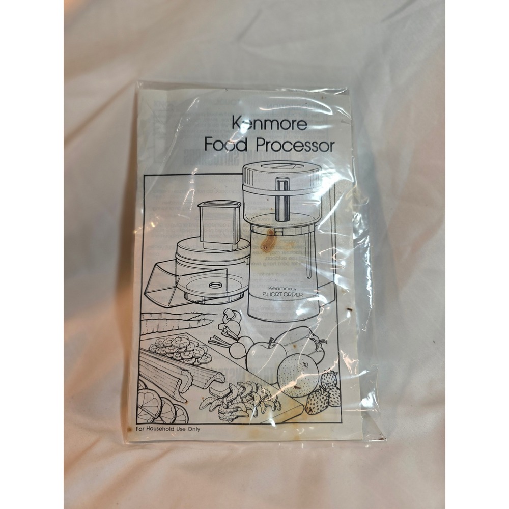 Vintage Kenmore Food Processor Short Order Instruction Manual 3-230-545-0000